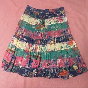 Vtg Y2K phool floral colourful women’s midi skirt size 0X